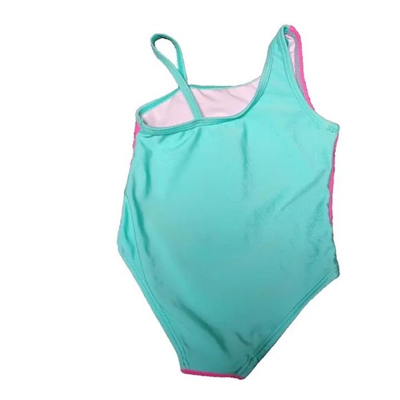 Wonder Nation One-Piece Pink Sizzle & Aqua Mermaid Swimsuit UPF 50+ NWT - Picture 3 of 3